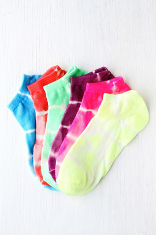Tie Dye Anklet 6-Pack in Leggings-Socks