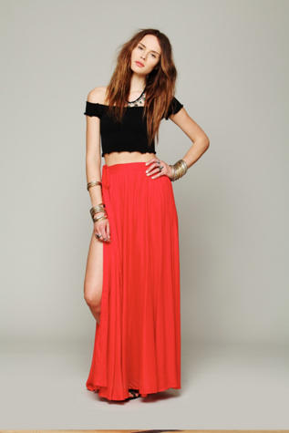 Free People Flowly Slit Skirt in maxi-skirts
