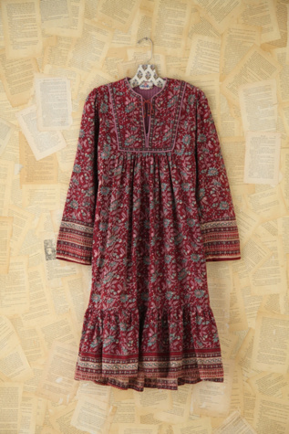 Free People Vintage Printed Boho Dress in Vintage-Dresses