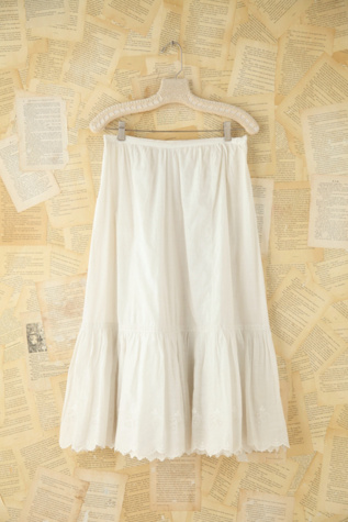 Free People Vintage Crochet Trimmed Cotton Skirt in vintage-skirts