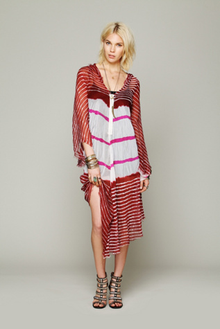 Lovely In Stripes Hooded Kaftan
