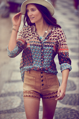 Free People Sienna Embroidered High Rise in high-waist-shorts