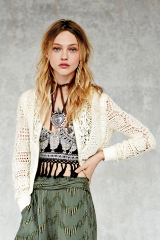 Free People Even in Eyelet Bomber Jacket