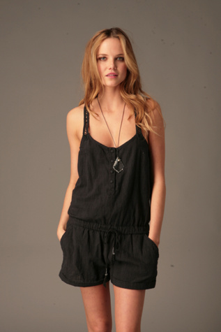Striped Crochet Trimmed Romper