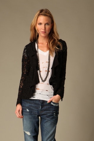 Lace Ruffle Menswear Blazer